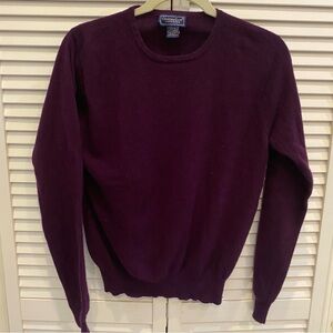 Charter Club 100% Cashmere Sweater Purple S Crew Neck Travel Layer Dark Academia
